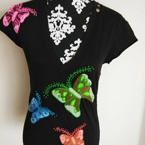 Johnny Was Joystick Embroidered Top Size Medium